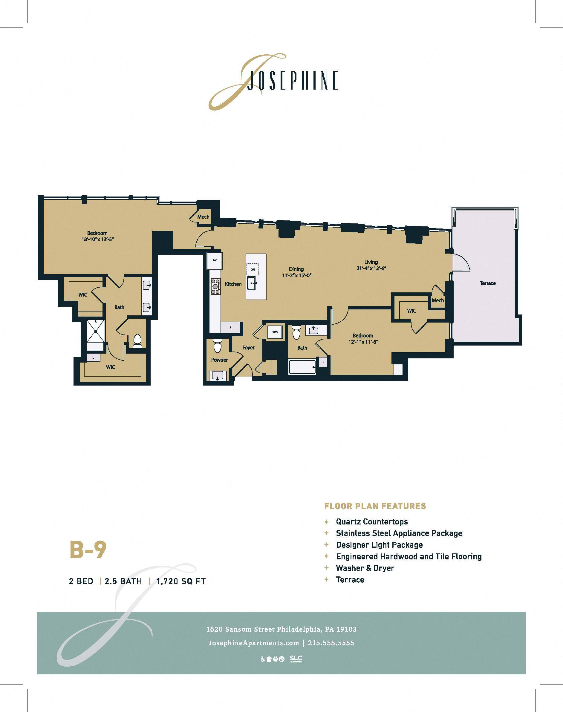 Floor plan layout diagram for B9